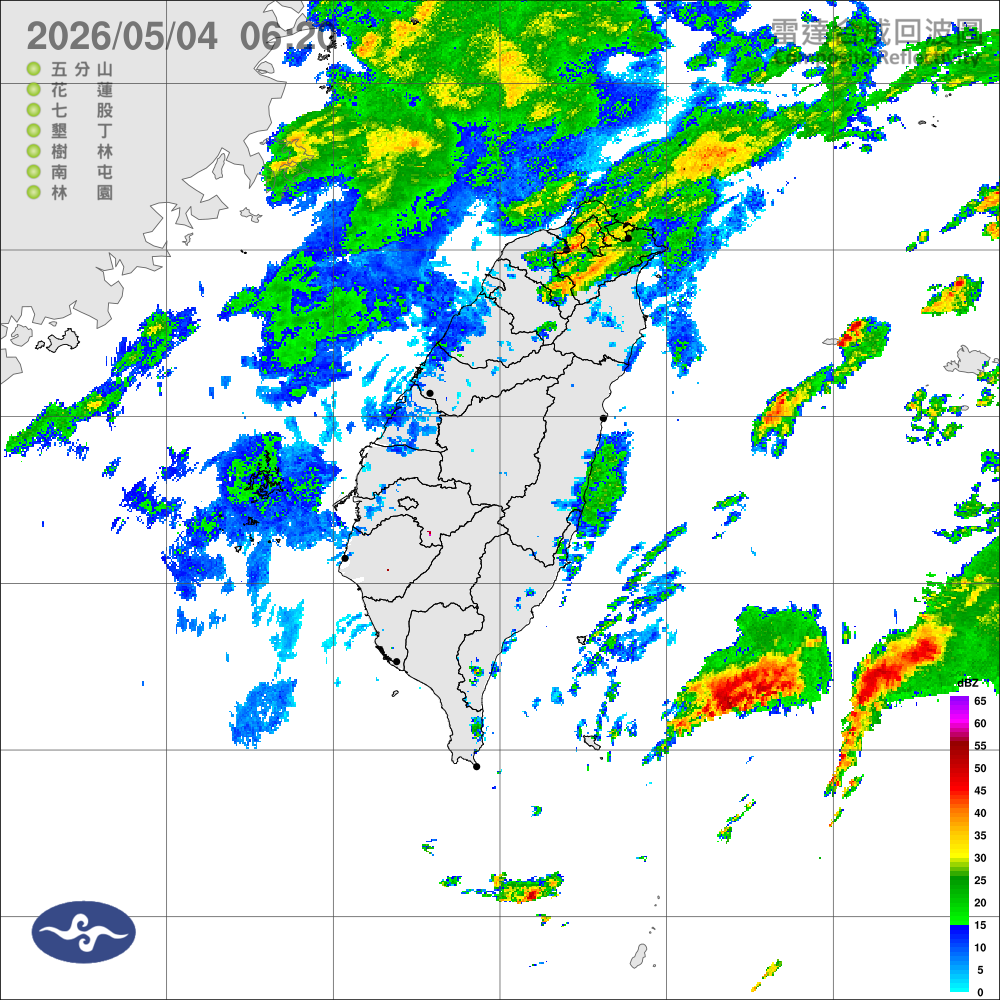 鋒面通過及東北季風增強，中部以北及宜花轉涼，易有短暫陣雨或雷雨