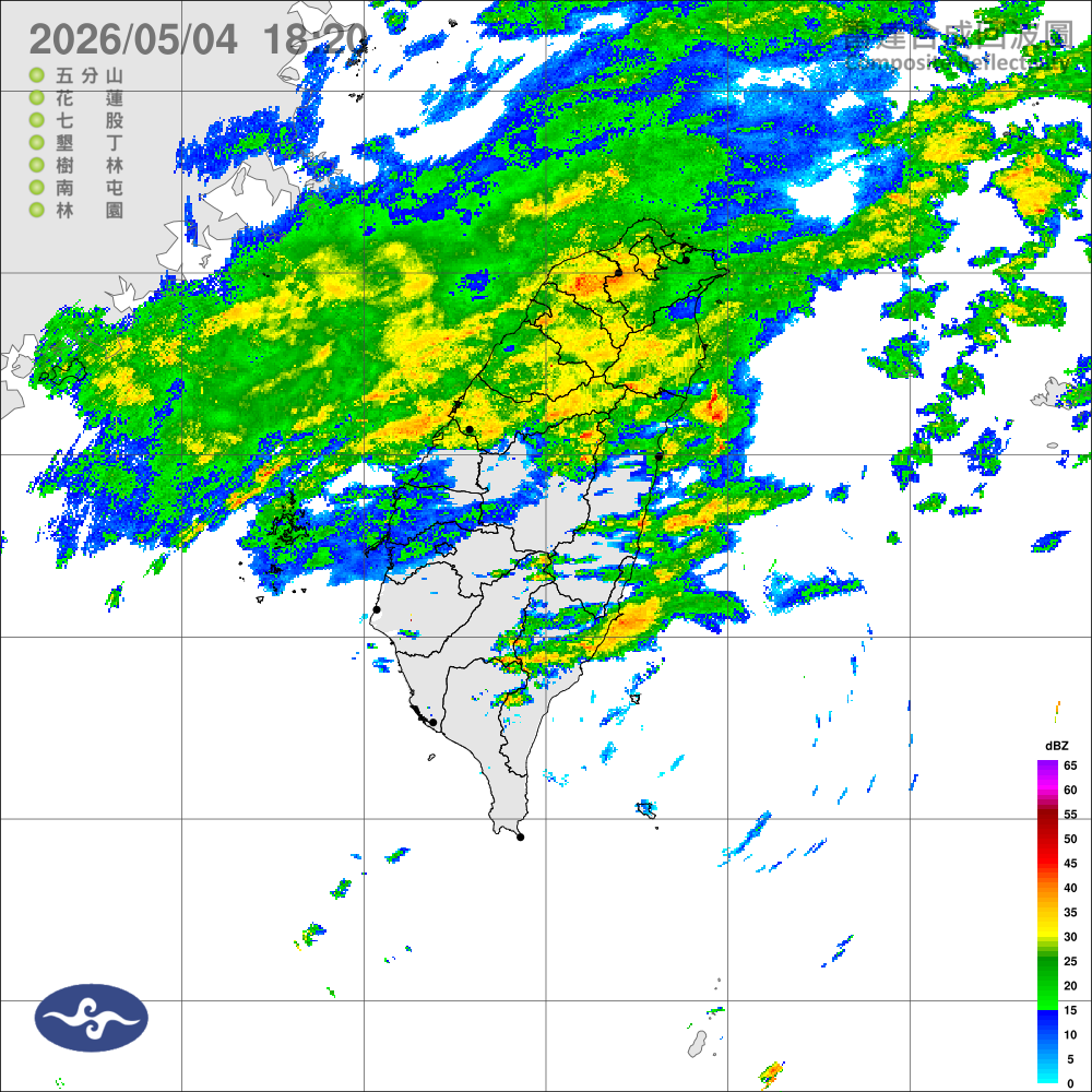 華南雲雨區影響，中北部及宜蘭降雨較明顯