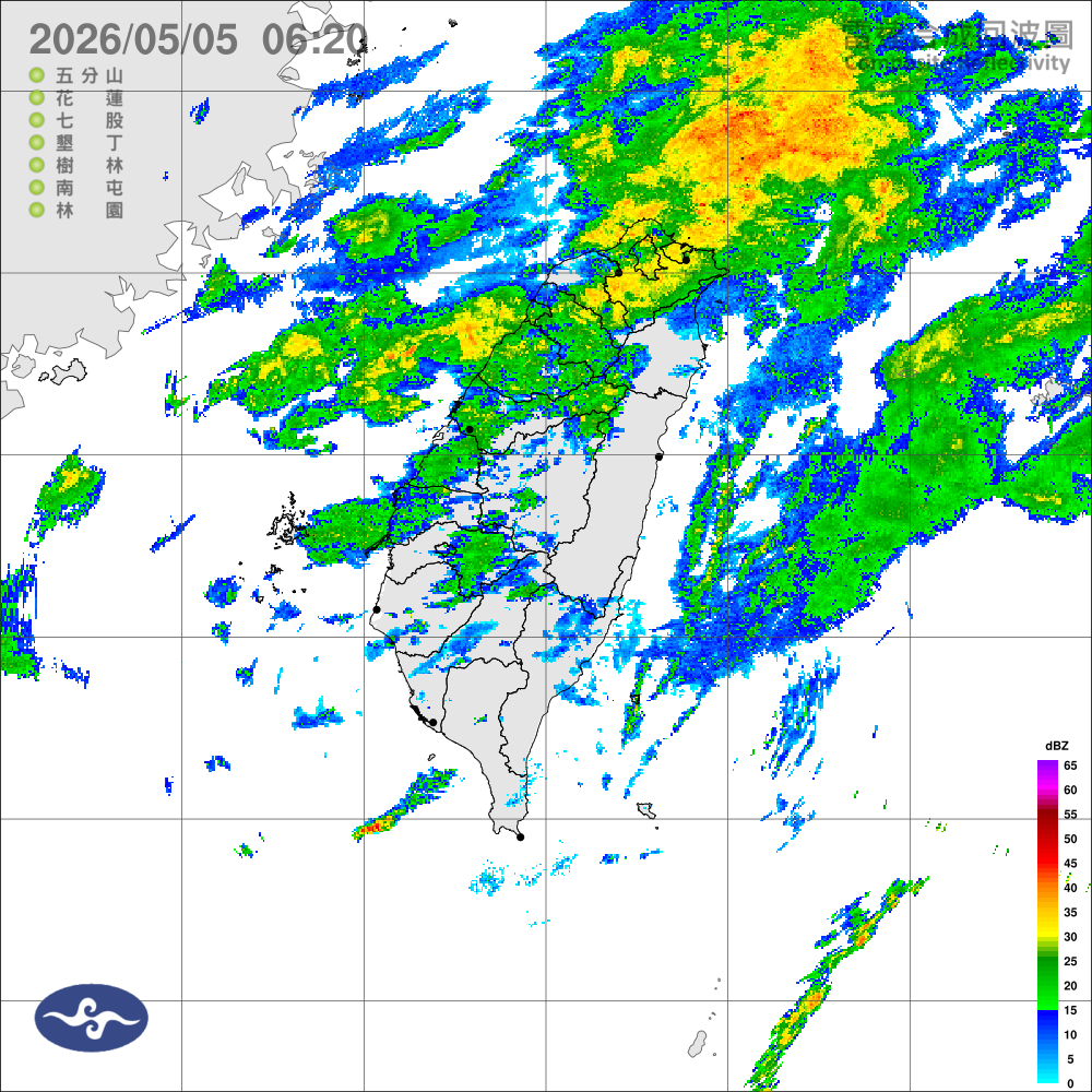 華南雲雨區影響，中北部及宜蘭降雨較明顯