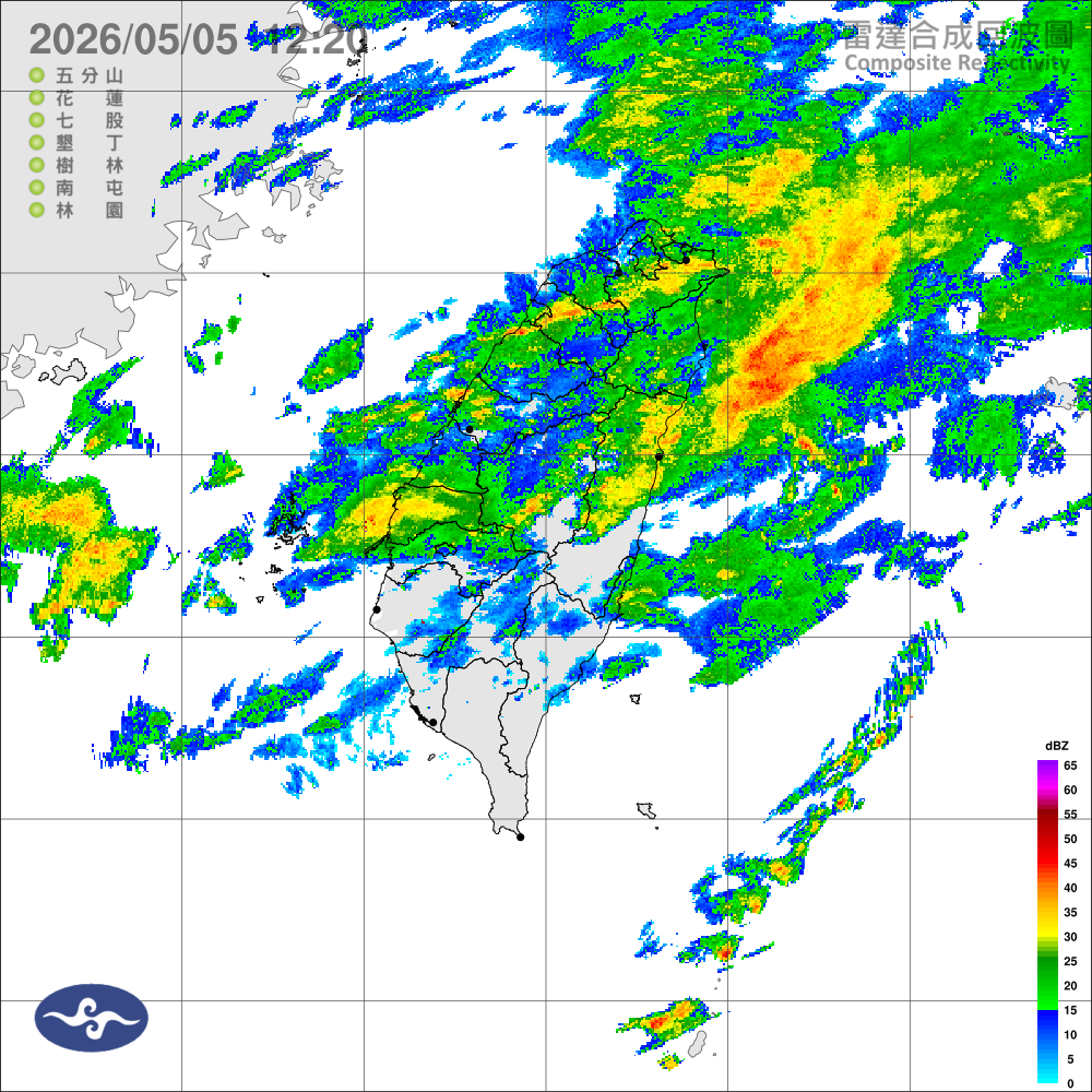 華南雲雨區影響，中部以北降雨較明顯