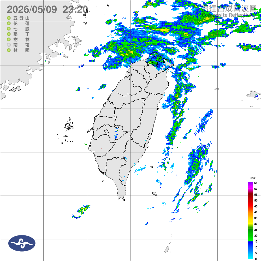 明日清晨前東北季風影響，迎風面較濕涼；白天起北東氣溫回升，迎風面仍有短暫或零星雨