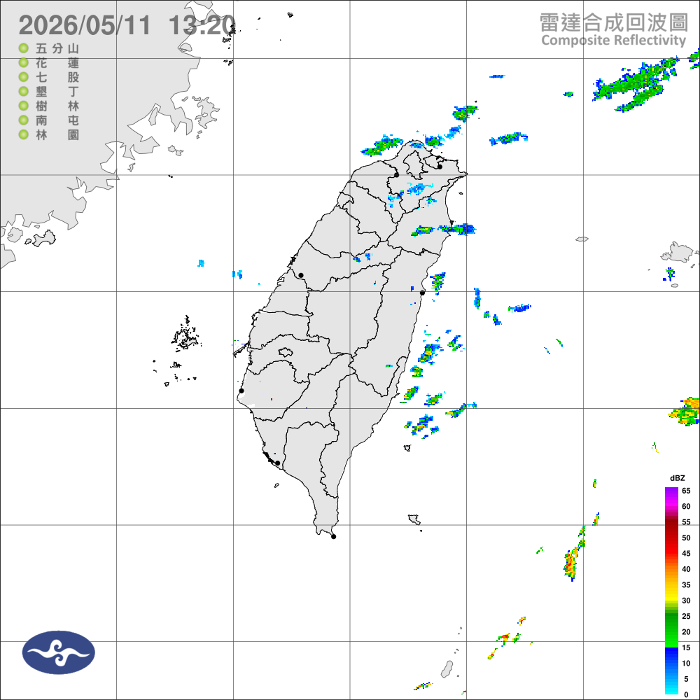 北部零星短暫陣雨，東半部不定時短暫或零星雨；白天天氣溫暖