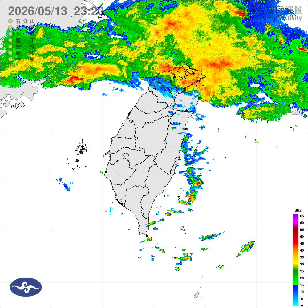 鋒面影響，清晨北部易局部大雨，午後各地山區有局部較大雨勢