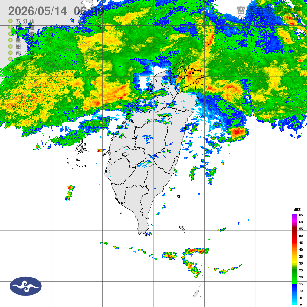 鋒面影響，清晨上午北部局部大雨，午後各地山區局部較大雨