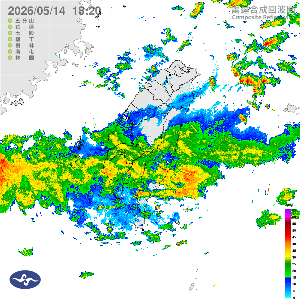 鋒面南移，中北部降雨趨緩，東半部及午後南部山區留意大雨