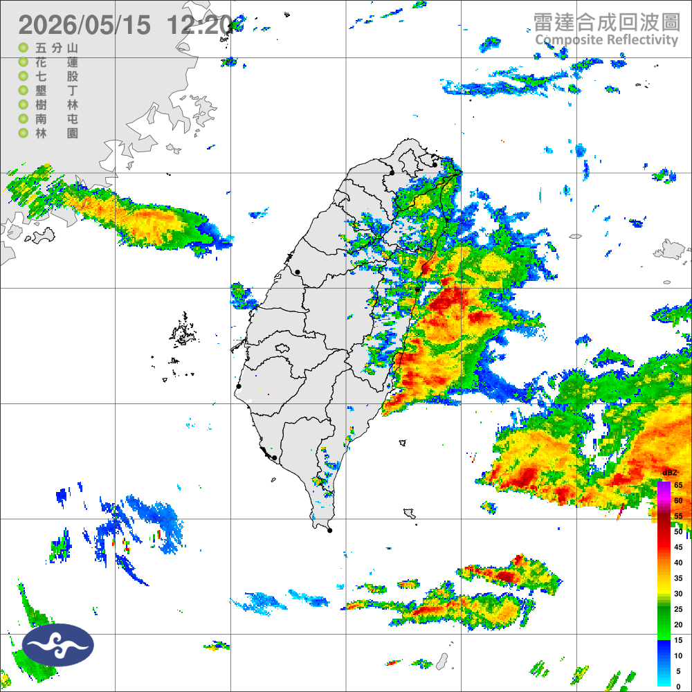 偏東風影響，東半部及午後南部山區局部大雨，東半部沿海局部豪雨