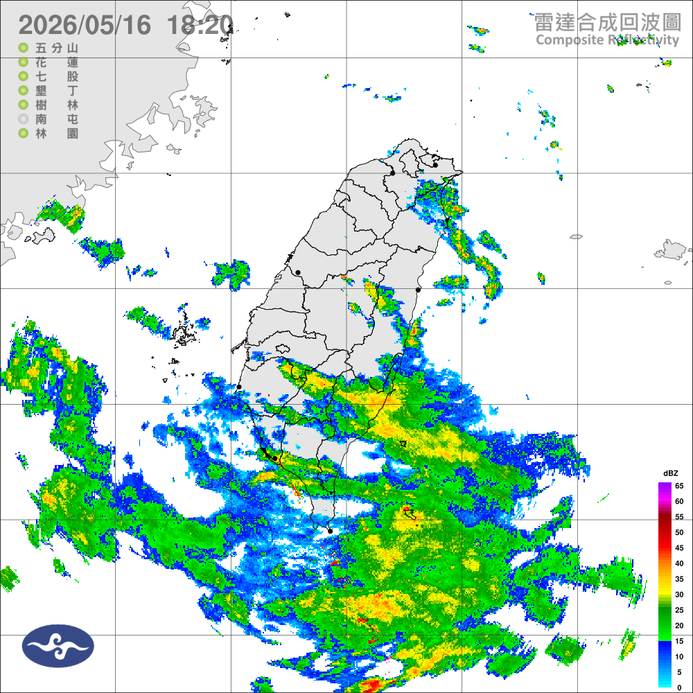偏東風迎風面局部雨，高屏地區及中南部山區午後局部大雨