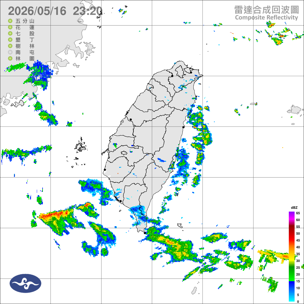 偏東風迎風面局部雨，高屏地區及中南部山區午後局部大雨
