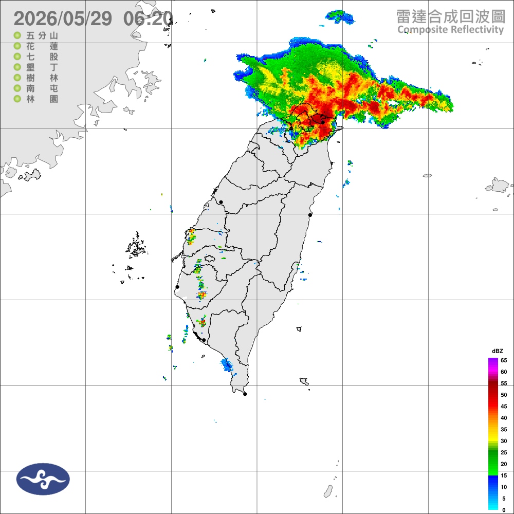 鋒面影響，留意短延時大雨；北宜花高溫稍降，南部內陸仍炎熱