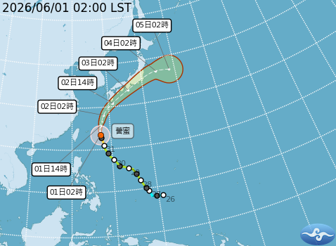 民國115年06月01日02時 颱風消息