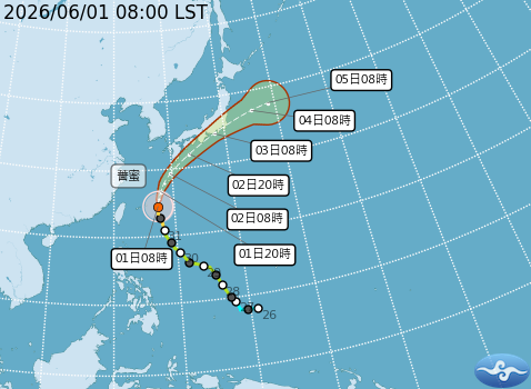 民國115年06月01日08時 颱風消息