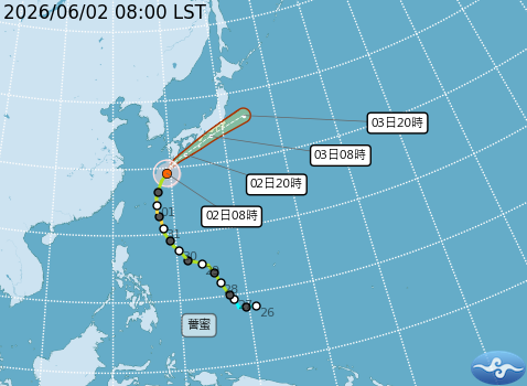 民國115年06月02日08時 颱風消息