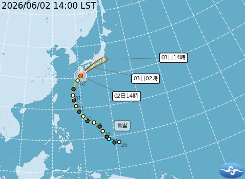 民國115年06月02日14時 颱風消息