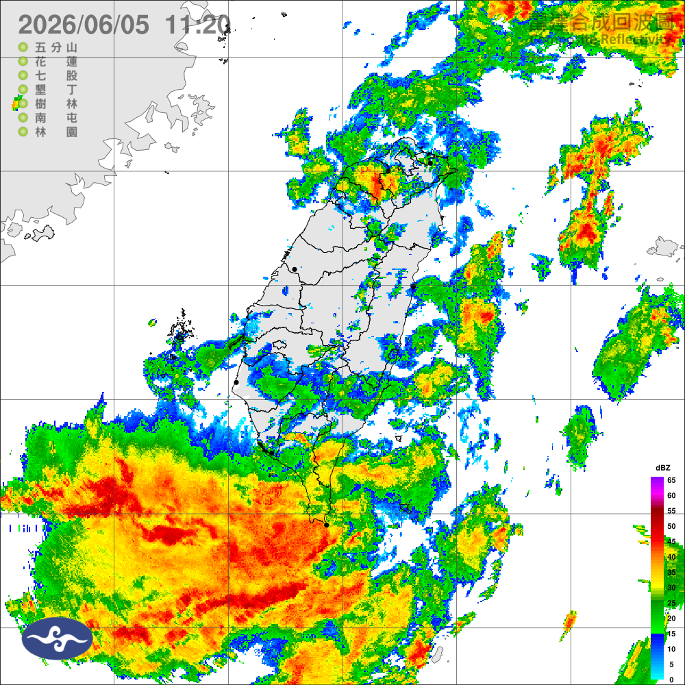 低氣壓影響，各地天氣不穩定，恆春半島及午後中部以北山區、大臺北注意短延時豪雨