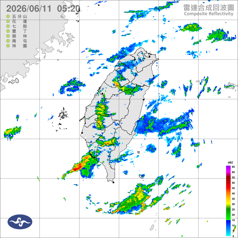 鋒面逐漸北移至臺灣附近，天氣不穩定，留意局部大雨