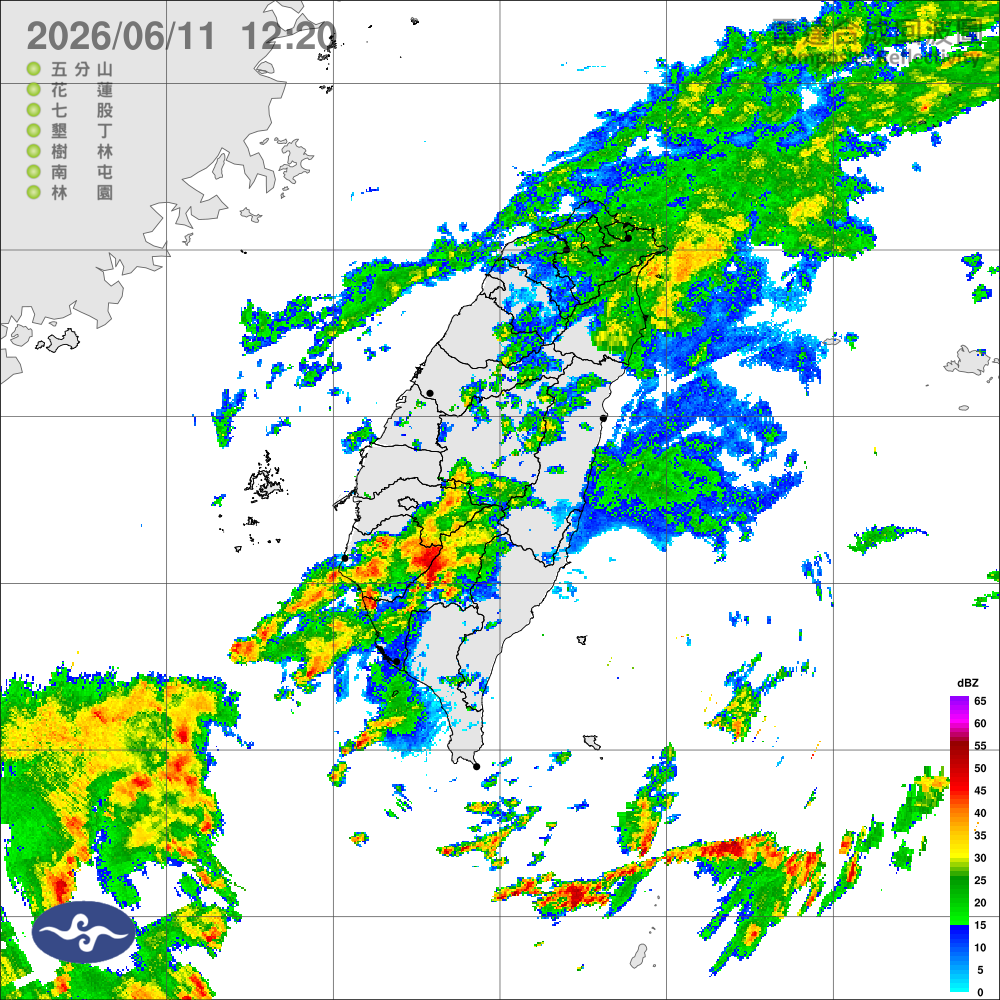 鋒面逐漸北移，天氣不穩定，降雨機率高