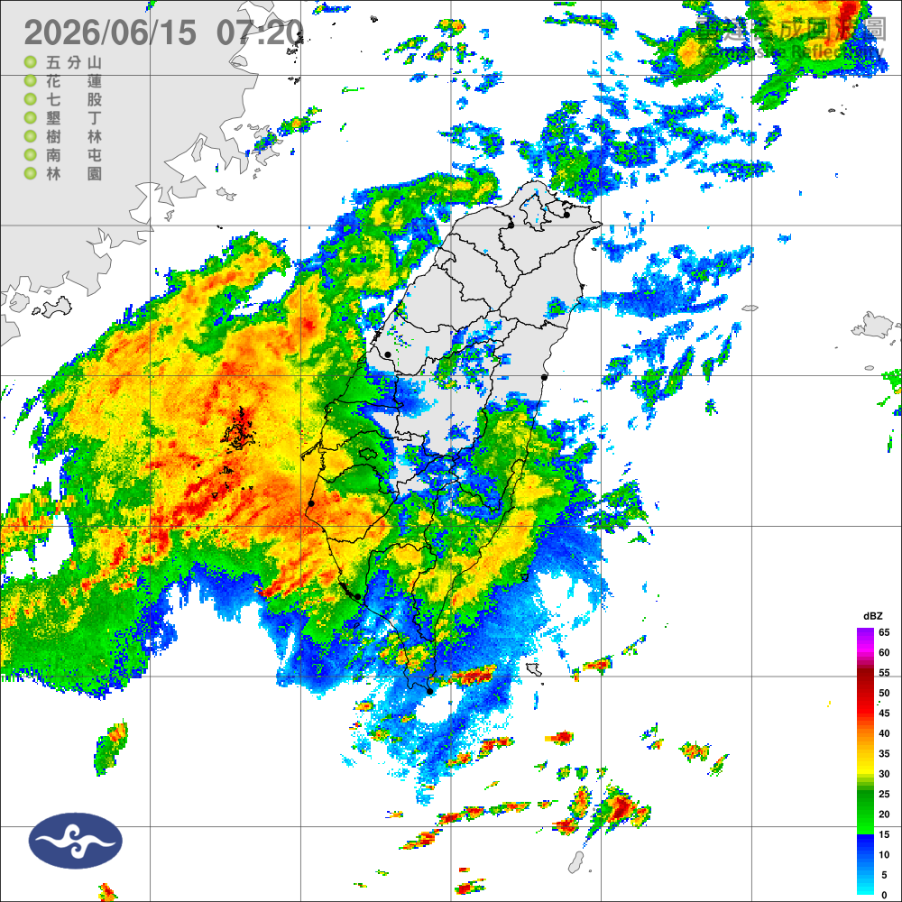 鋒面位於北部海面，西南風影響，留意雷雨及較劇烈天氣