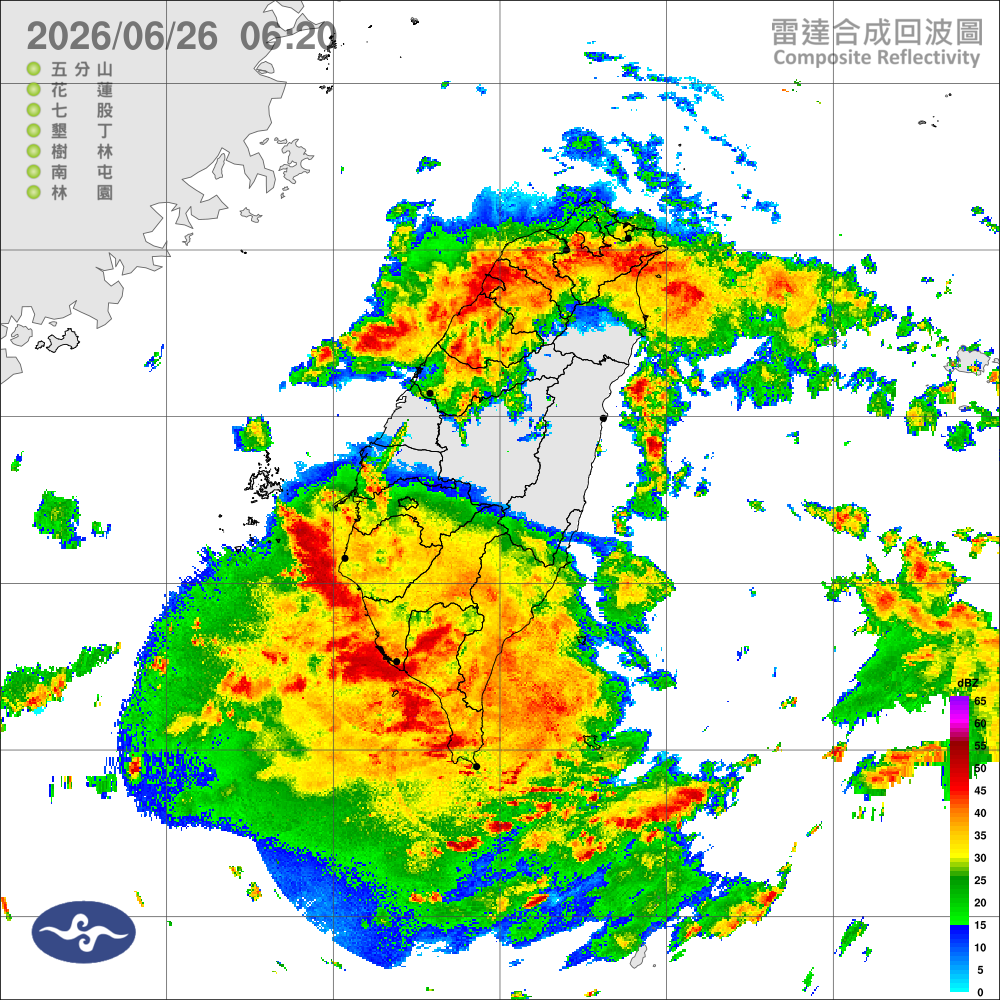 西半部防豪雨，東半部下午後防大雨，北部及南部留意局部豪雨等級以上降雨