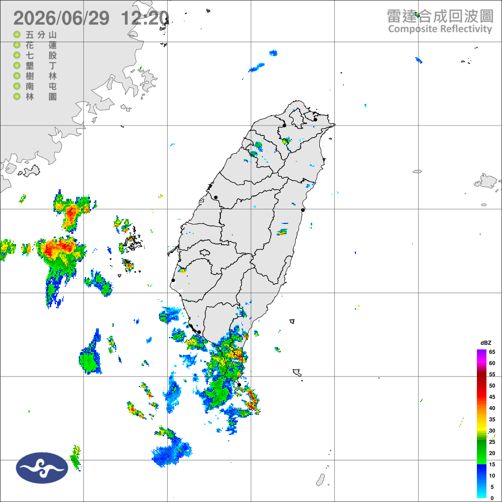 多雲到晴，午後局部雷雨，臺南以北留意強降雨