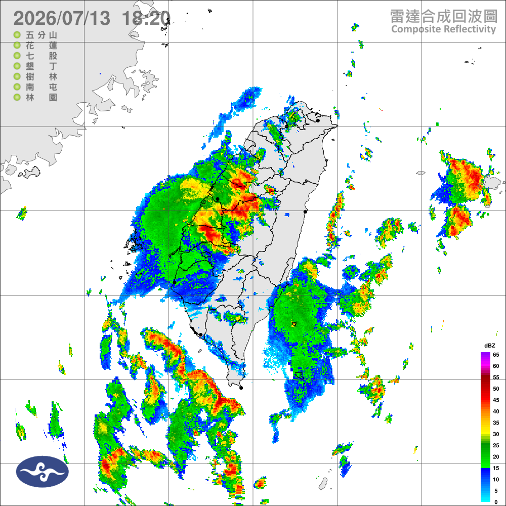 南方水氣北移，午後易有大雨，中部以北山區局部豪雨
