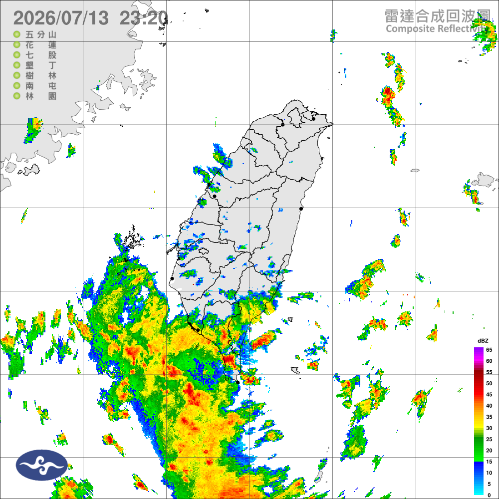 南方水氣午後易有大雨，中部以北山區局部豪雨