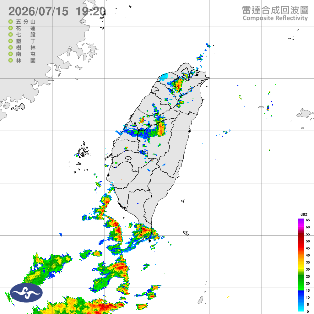 西南風影響迎風面不定時雷陣雨，午後留意局部大雨