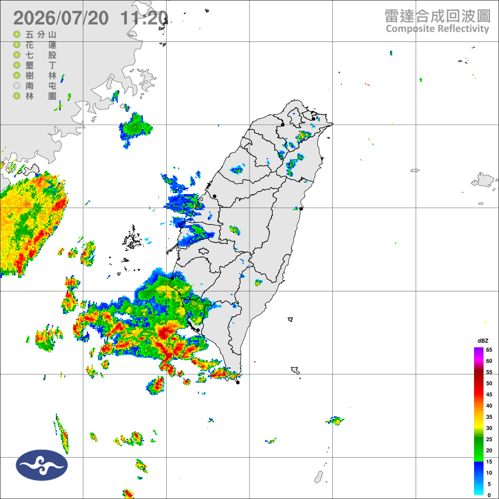 西南風水氣多，迎風面易有不定時大雨；午後對流旺盛，留意強降雨