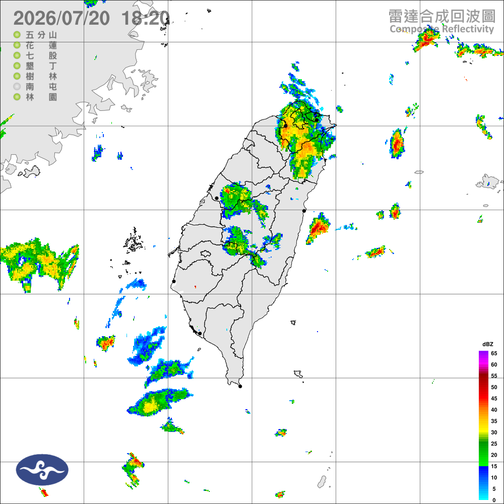 西南風漸減弱，迎風面偶雨；午後對流旺盛，留意強降雨
