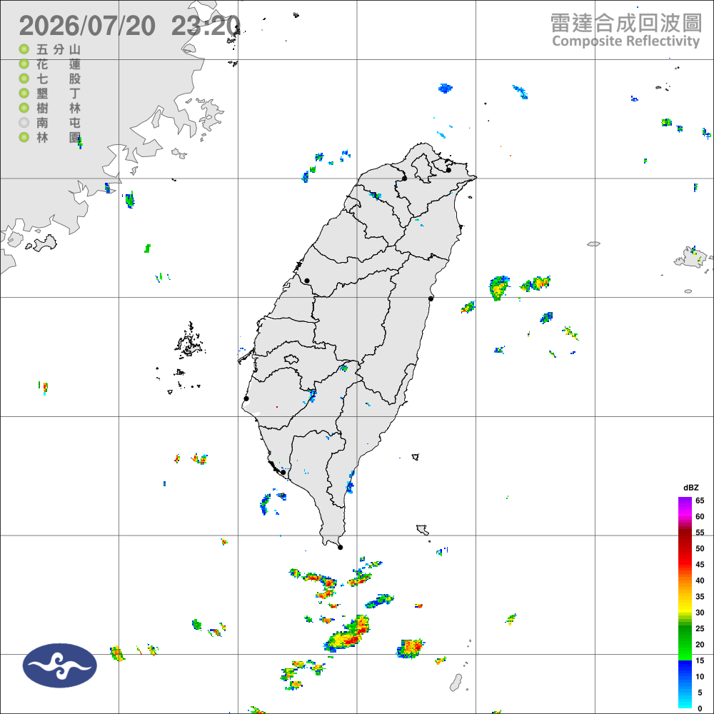 西南風漸減弱，迎風面偶雨；午後對流仍旺盛，留意短延時強降雨