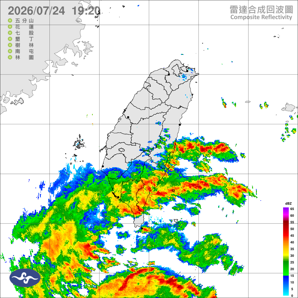 颱風外圍環流影響，花東及南部雨勢增