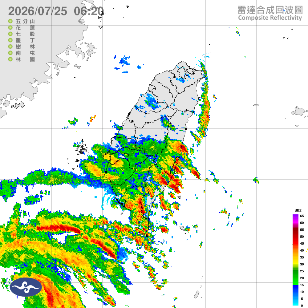 颱風外圍環流影響，花東及南部雨勢增