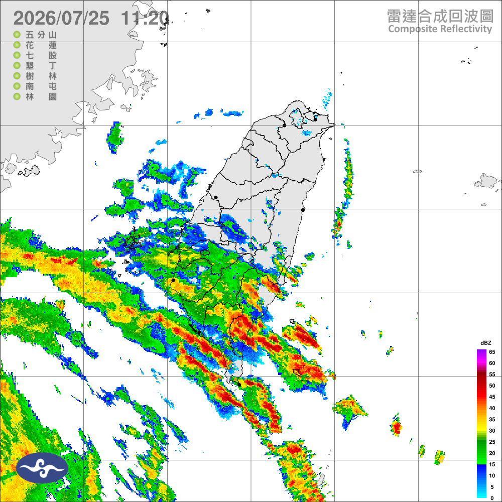 颱風外圍環流影響，花東及南部雨勢大