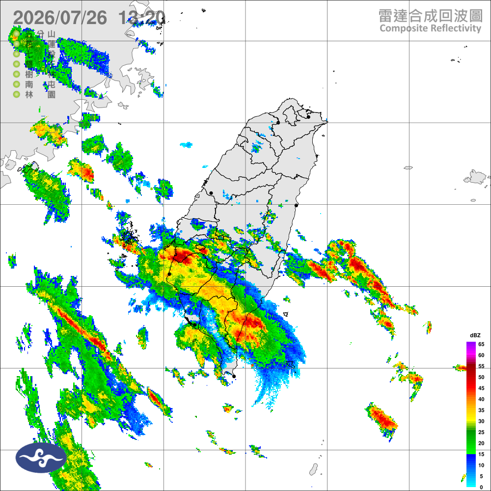 南方雲系北移水氣偏多，花東、南部及午後各地注意大雨