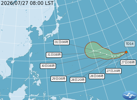 民國115年07月27日08時 颱風消息