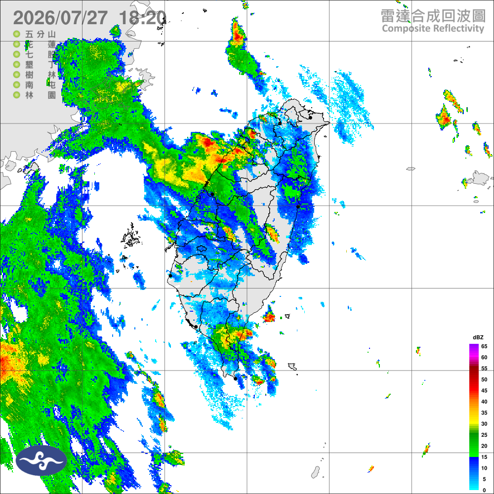 水氣仍多，臺東局部雨，花蓮及中南部零星雨，山區防午後大雨