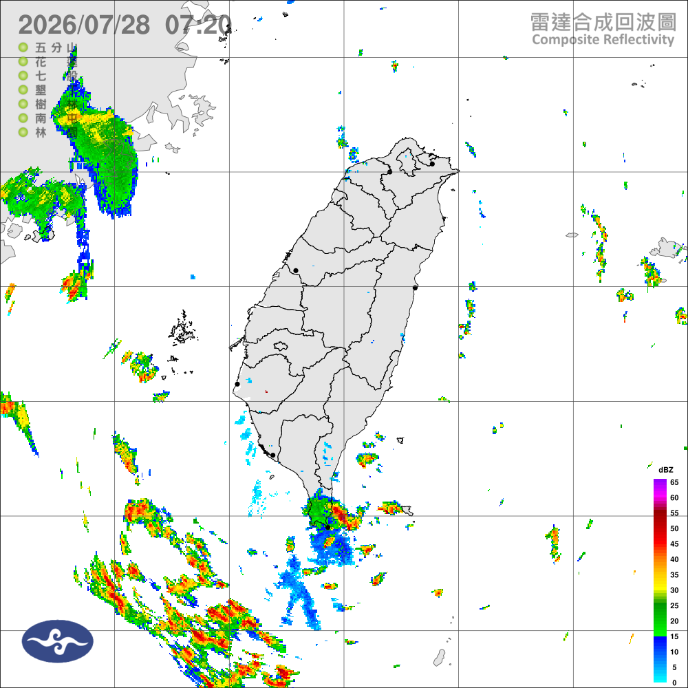水氣仍多，臺東局部雨，花蓮及中南部零星雨，山區防午後大雨