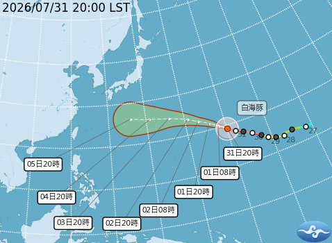 民國115年07月31日20時 颱風消息