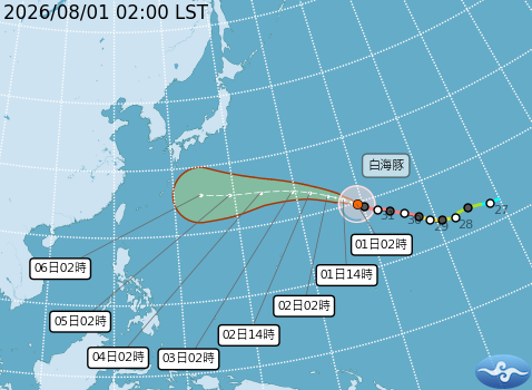 民國115年08月01日02時 颱風消息