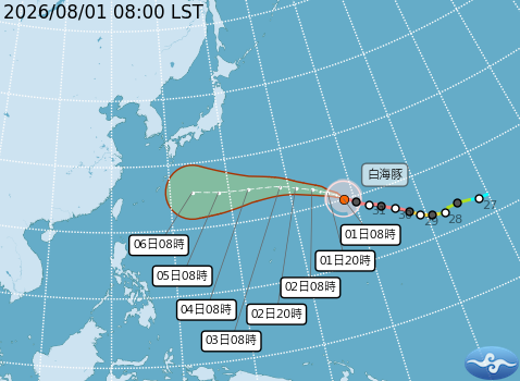 民國115年08月01日08時 颱風消息