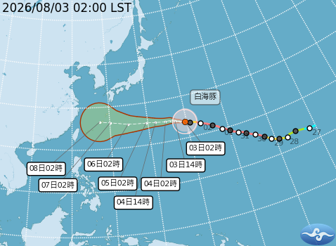 民國115年08月03日02時 颱風消息