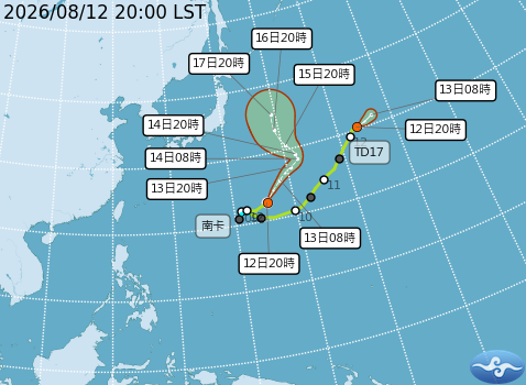 民國115年08月12日20時 颱風消息