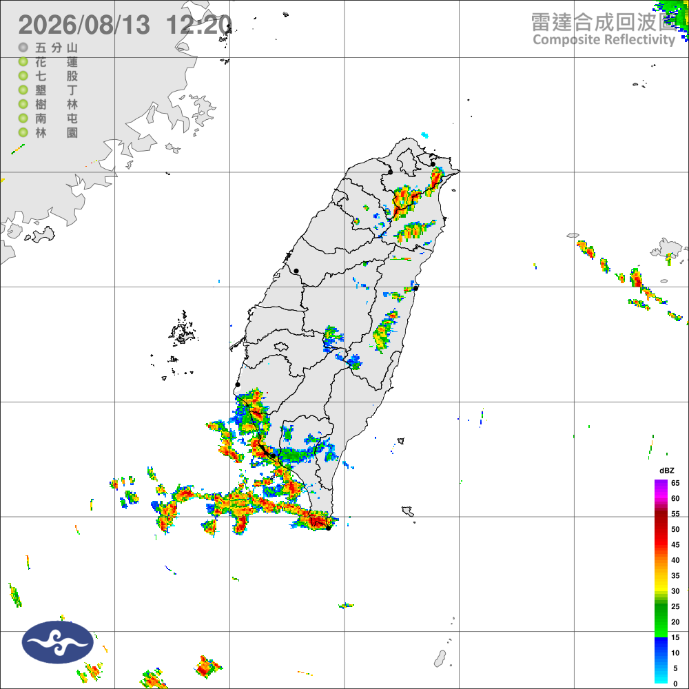 西南風影響留意大雨，中南陣雨北東午後雨