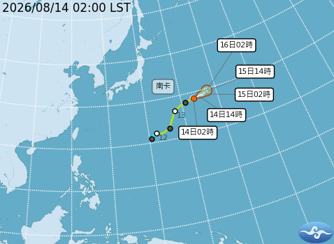 民國115年08月14日02時 颱風消息