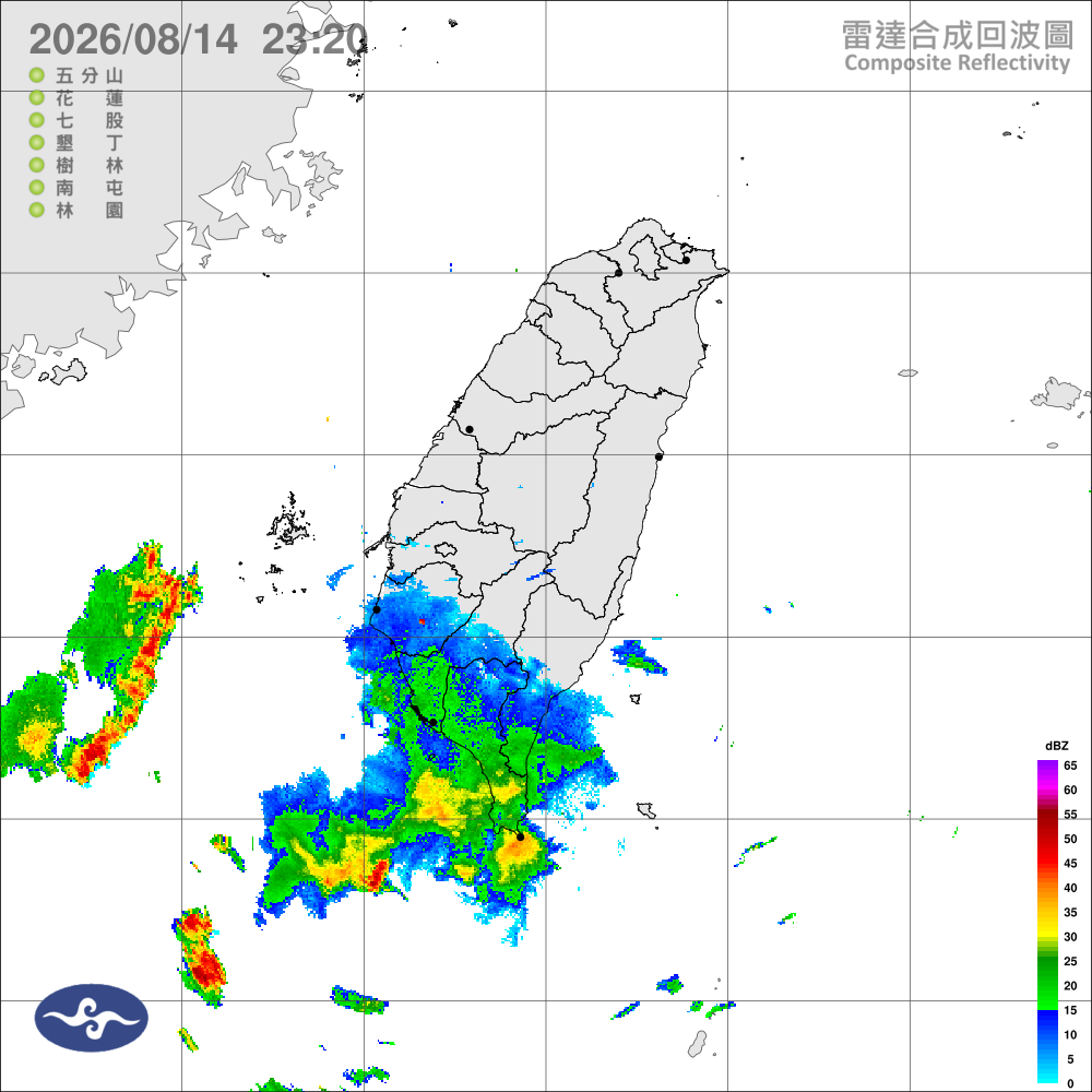 西南風增強，中南部留意大雨，南部局部短延時豪雨，北東防午後雷雨