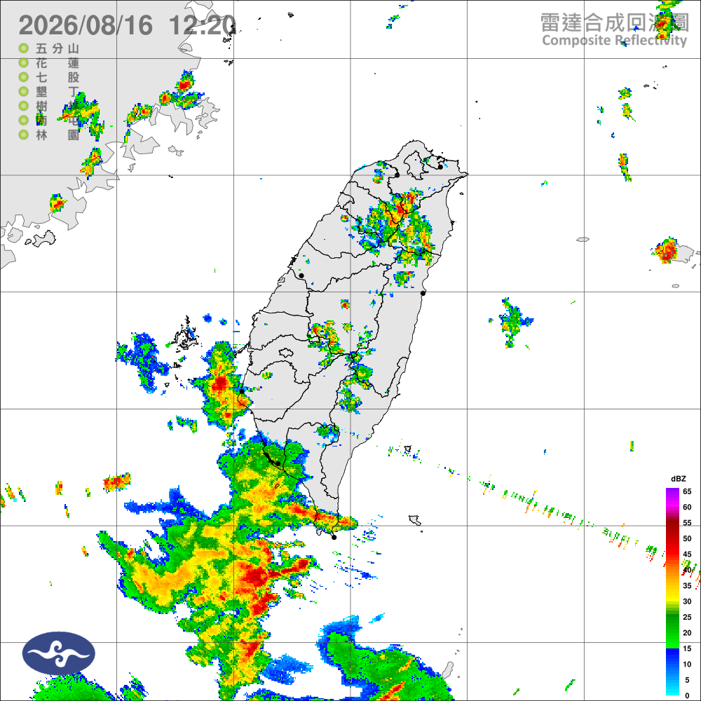 西南風嘉義以南大雨，午後山區北部豪大雨