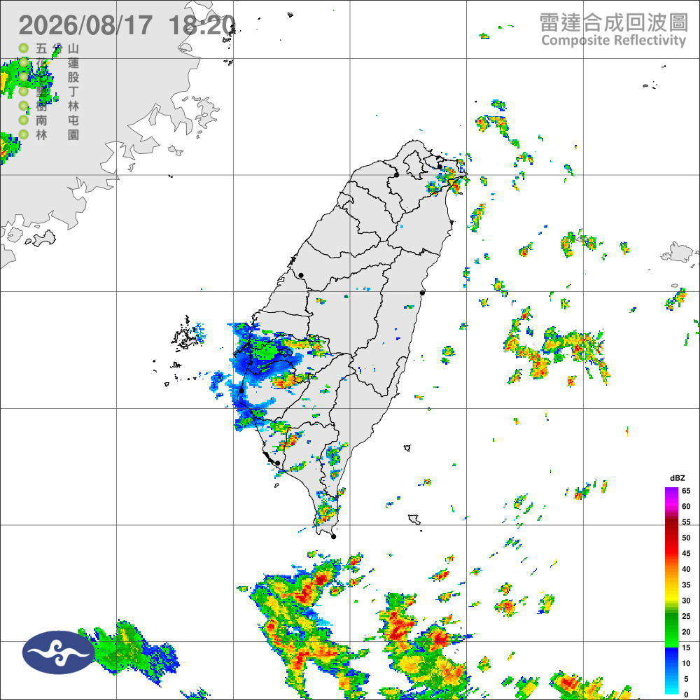 水氣增多，迎風面偶陣雨，中南部午後雷陣雨