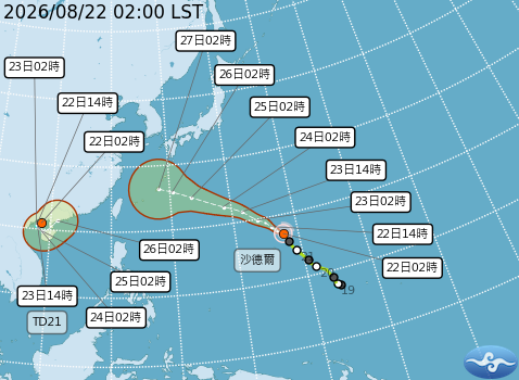 民國115年08月22日02時 颱風消息