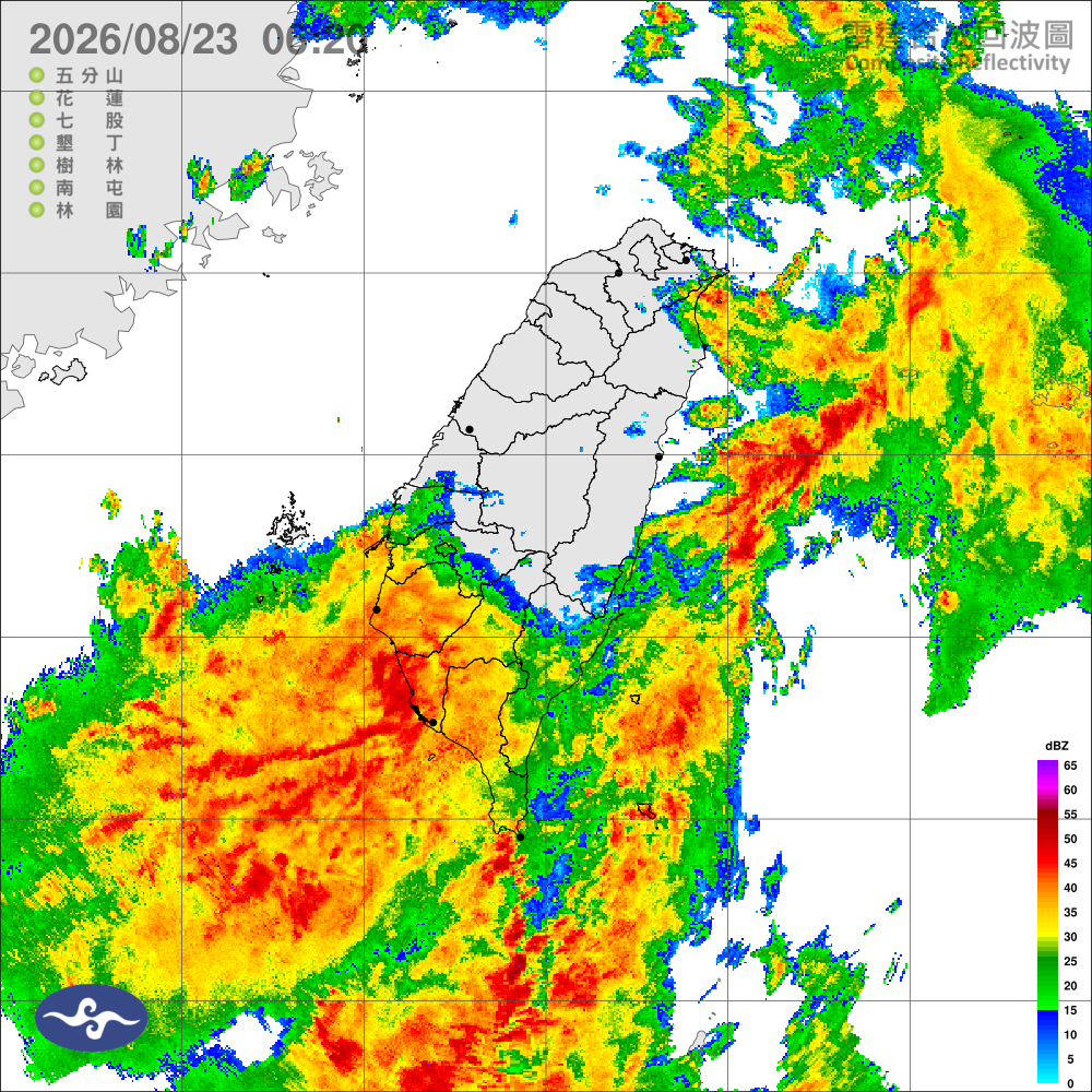 南部豪雨等級以上降雨，東半部及嘉義豪雨，注意局部積淹水、小心安全