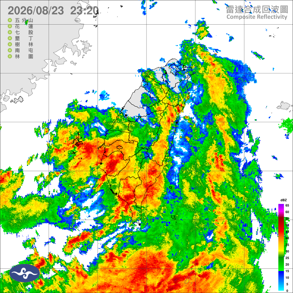 天氣不穩定，嘉義以南及東半部易有豪大雨，南部及花蓮山區局部豪雨以上