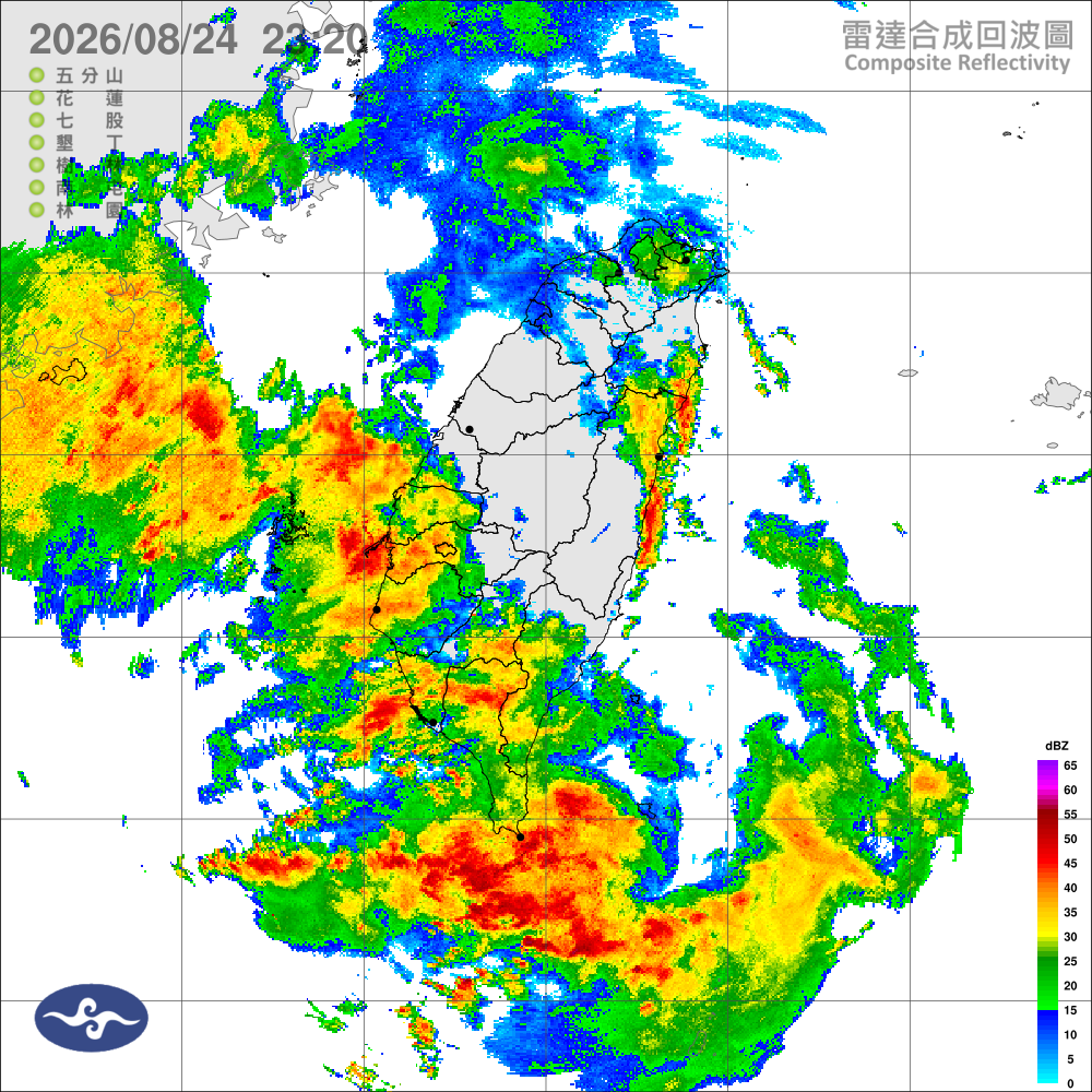水氣仍多，嘉義以南、東半部及北海岸仍有局部大雨